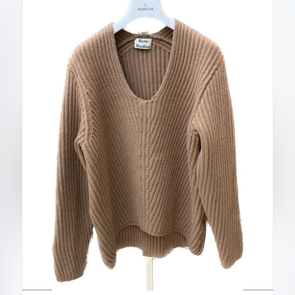 acne studios deborah v-neck wool sweater xxs - Picture 2 of 4